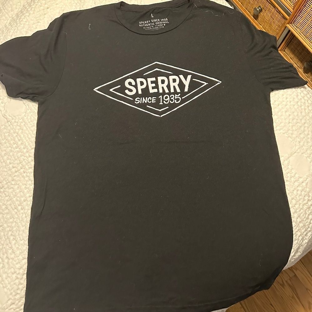 SPERRY EUC Black Tee- Size Large